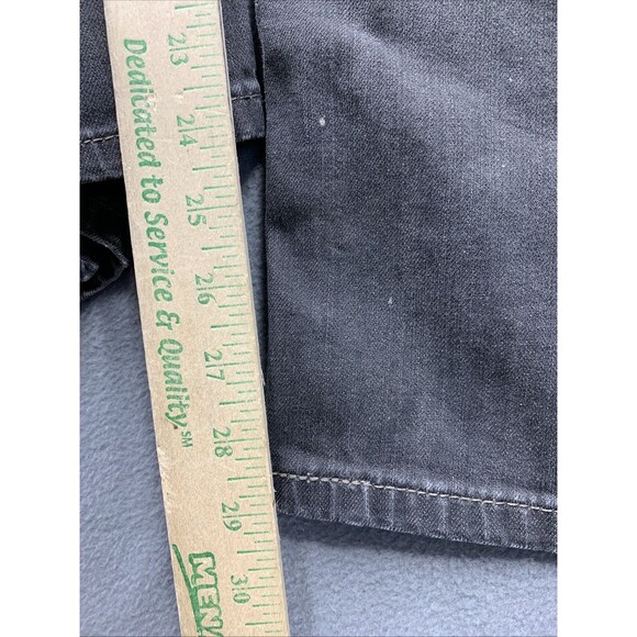 Levi's 513 Denim Jeans Men's Slim Straight Distressed Zip Black Size 36X30 - Picture 7 of 16